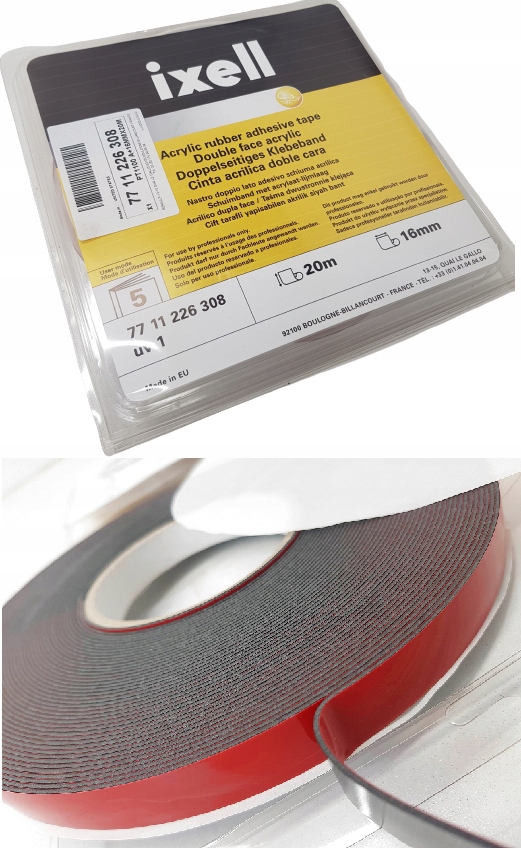 Silná Profesionální akrylová oboustranná páska 20 m 16 mm 3M pro nárazníkovou lištu