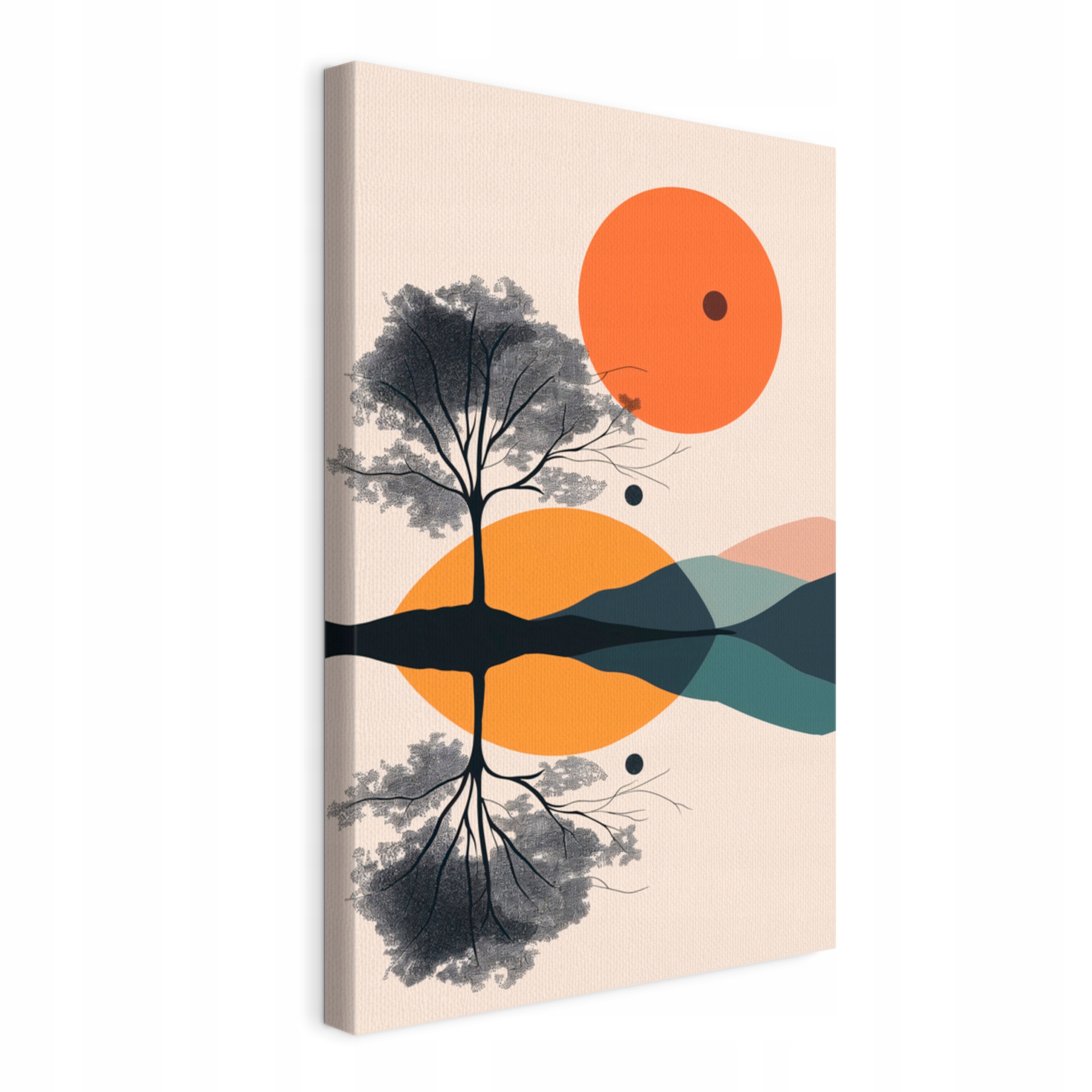 Obraz na plátně Strom Slunce Odraz Geometrie do obývacího pokoje Ložnice 80x120