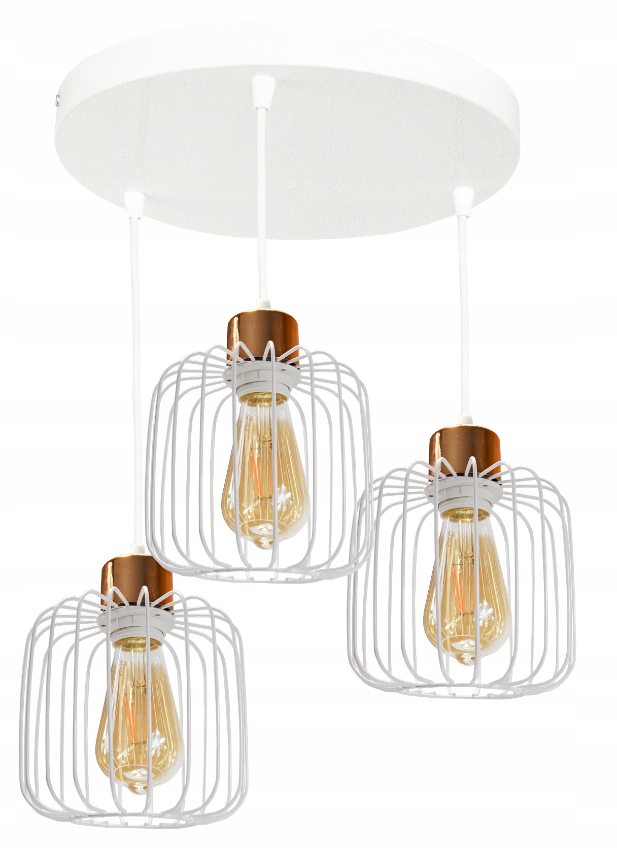 Lustr Závěsné Stropní Svítidlo Ring 3 Bílá Měď