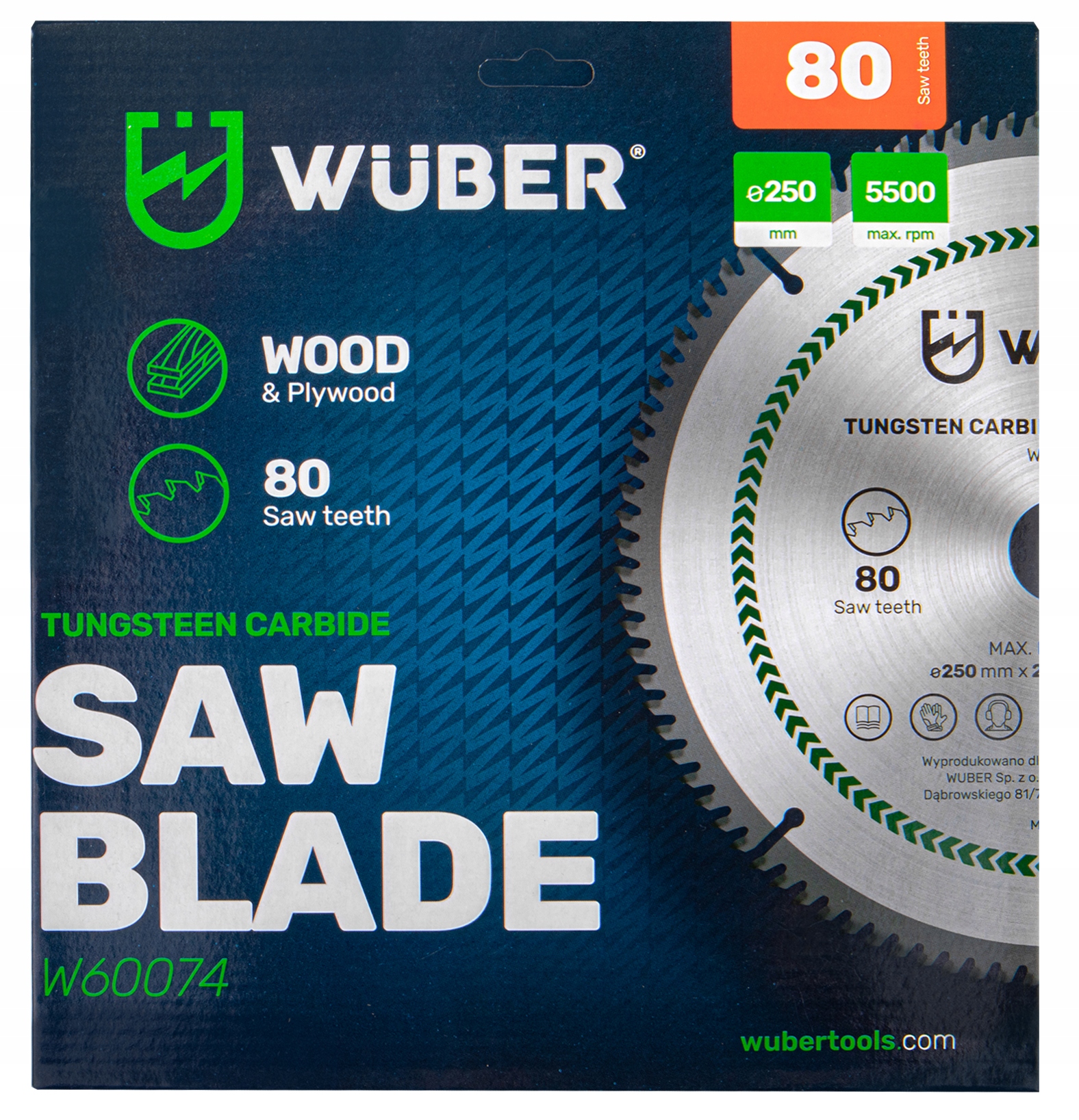 PIŁA TARCZA DO DREWNA WIDIOWA 250x30MM 80 ZĘBÓW Marka Wuber