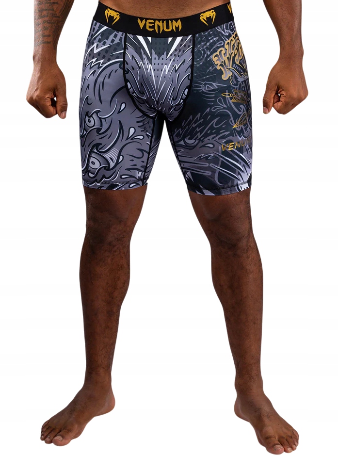Venum Vale Tudo Shorts Spodenki Kompresyjne Wolf Atak Black/Grey XL