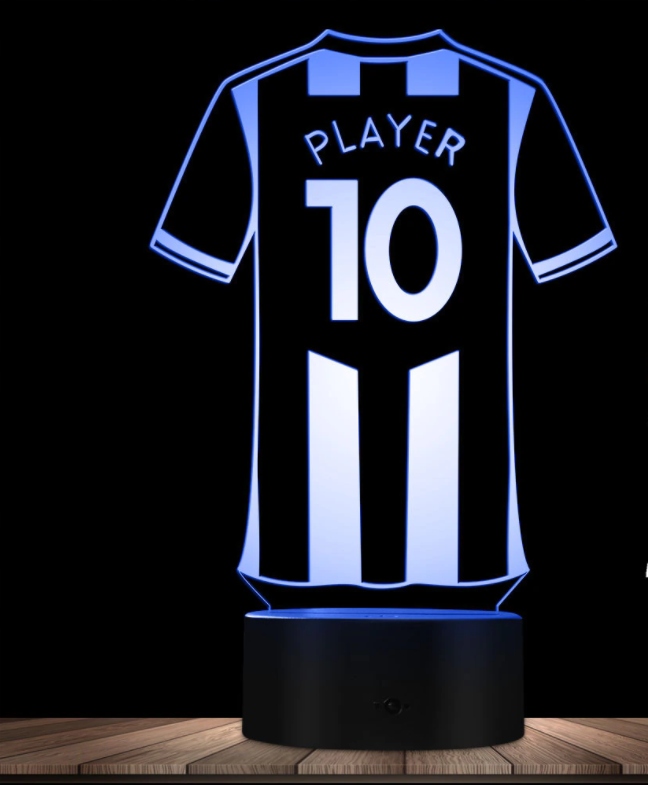 Lampka 3D Led z imieniem na koszulce piłkarskiej Zasilanie USB