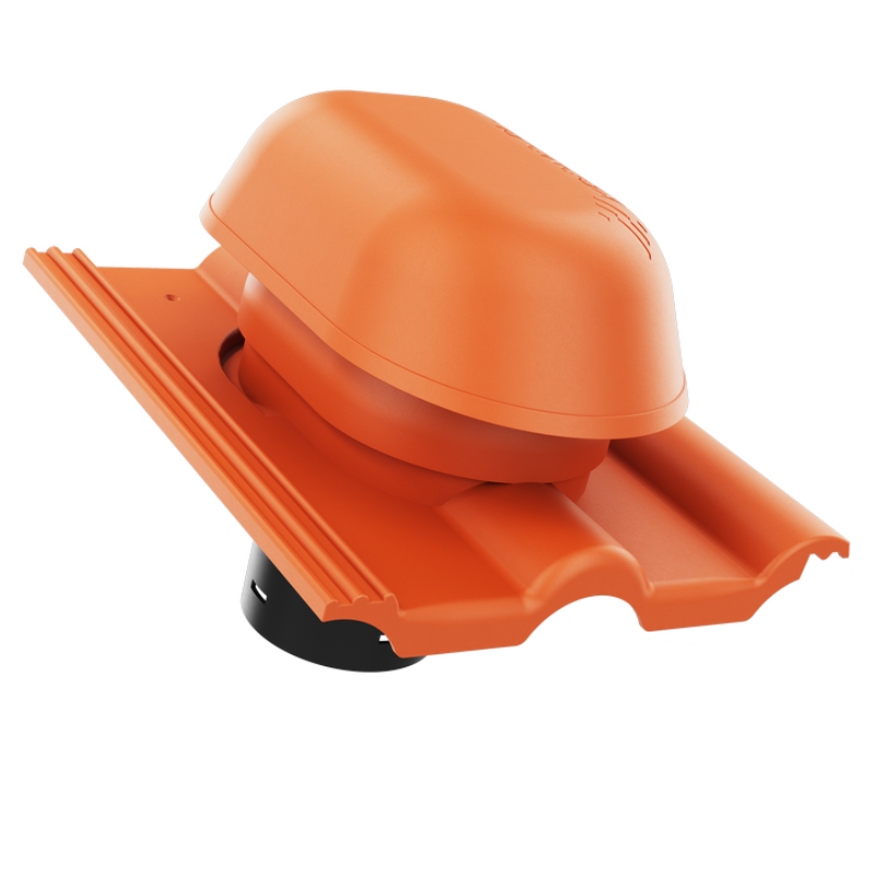 Větrací komín fi125 střešní krytina Braas Romańska Ciglany