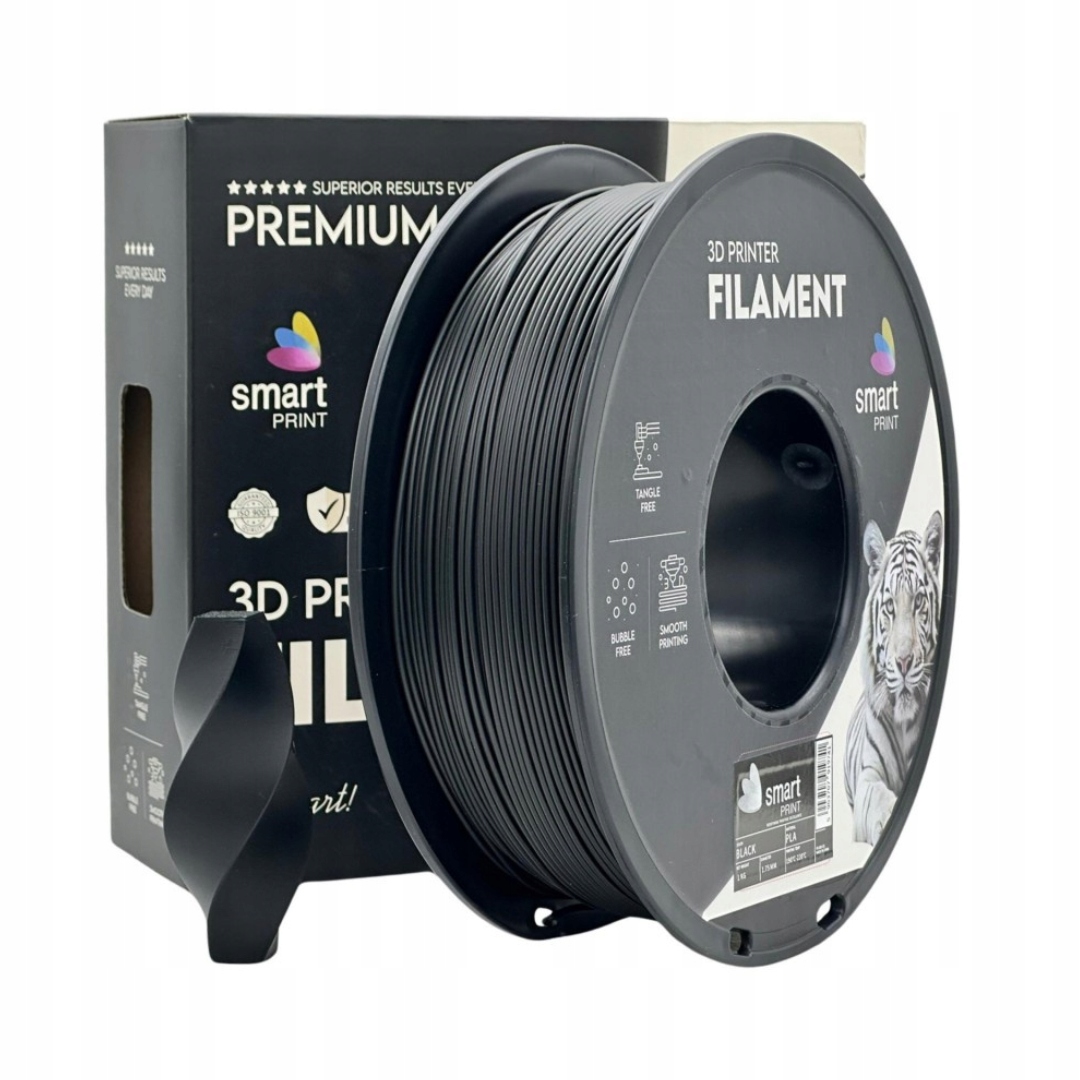 Filament Pla Smart Print 1 kg 1000g 1.75 mm Czarny Black