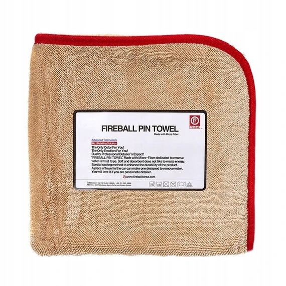Fireball Pin Towel Red ręcznik z mikrofibry do osuszania lakieru 72x95 cm