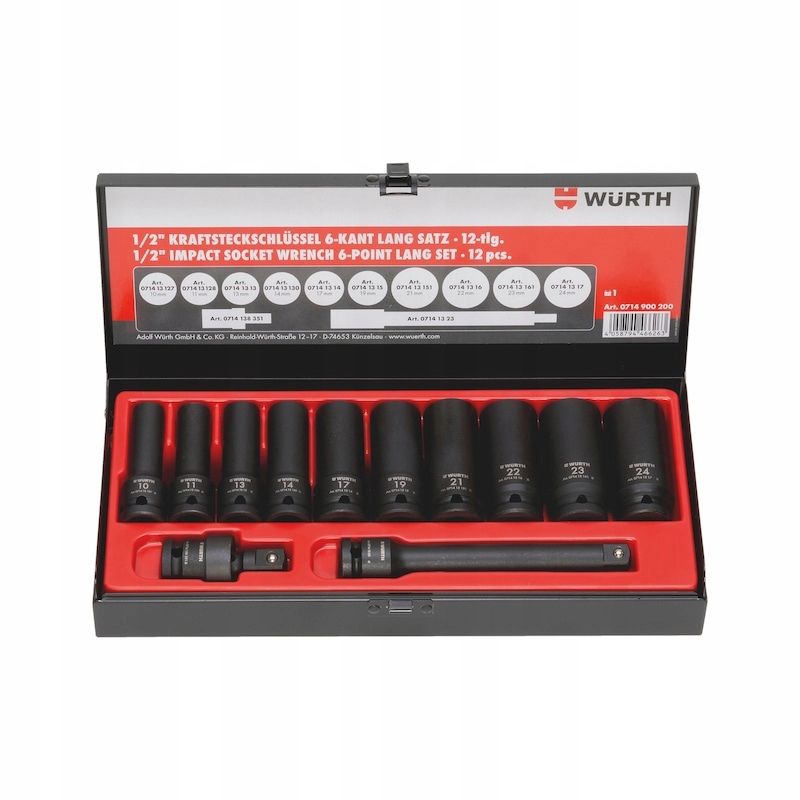 Набор торцевых гаечных ключей WURTH 1/2