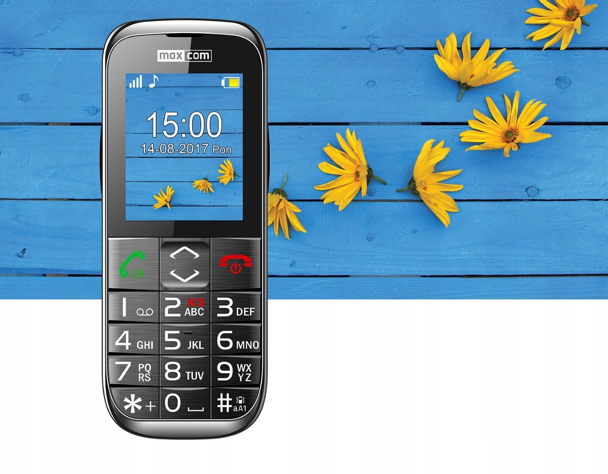 TELEFON KOMÓRKOWY DLA SENIORA MAXCOM MM720 SOS Kolor czarny