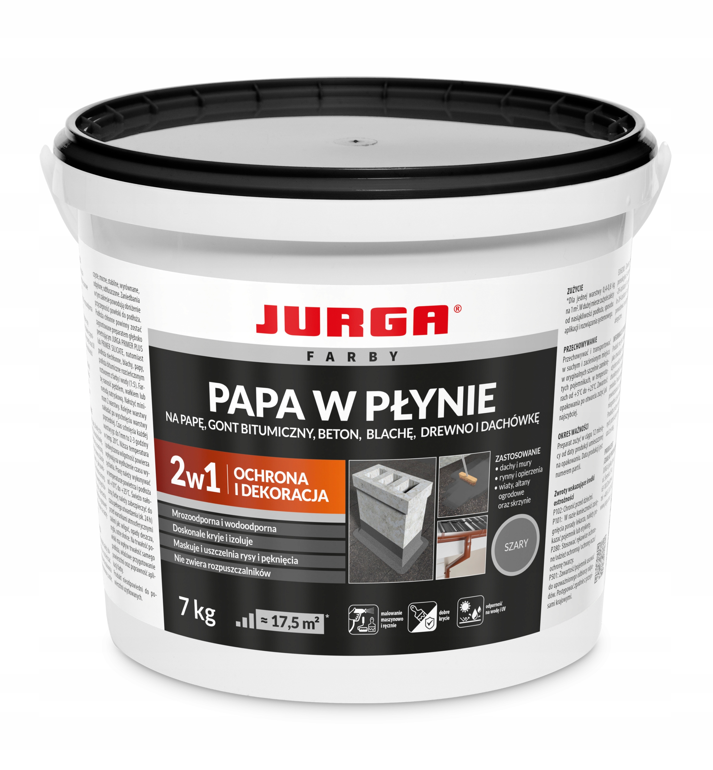 Papa w płynie wodoodporna Jurga 7 kg szary