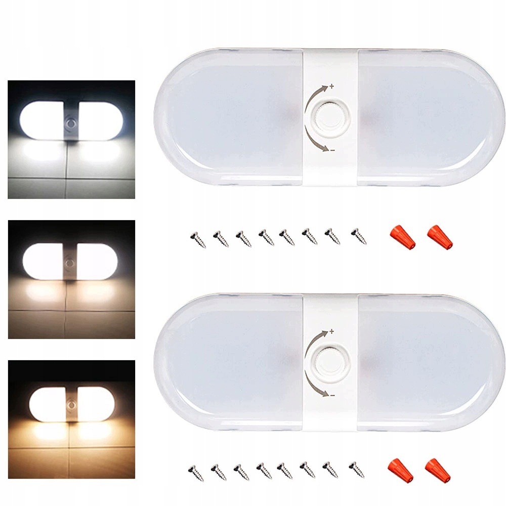2KS Stropní Lampa 12V/24V Pro Kamper Přívěs Kabiny, s přepínačem