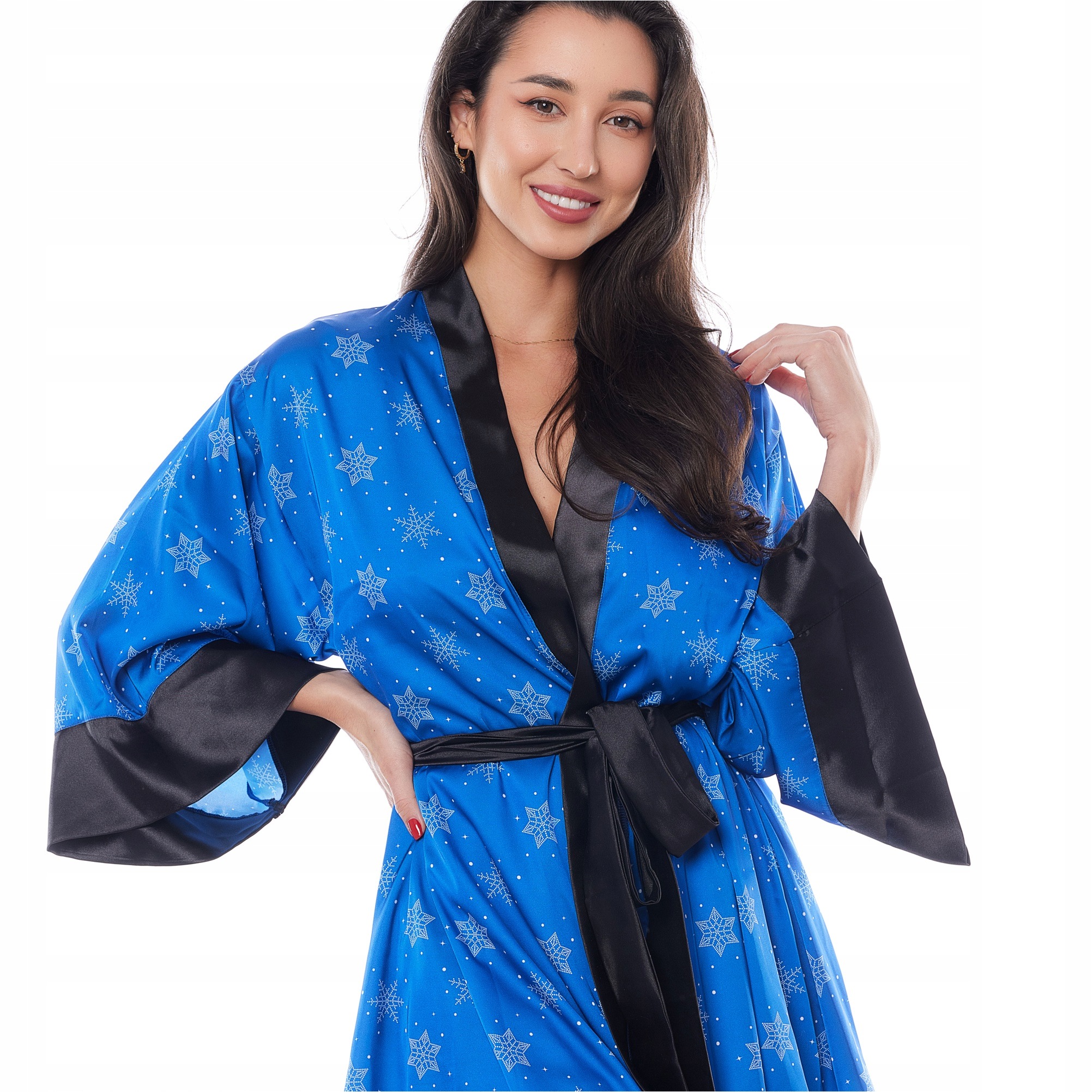 Dámský Peniuar Anais Aster Robe Blue Modrý Vánoční župan S M