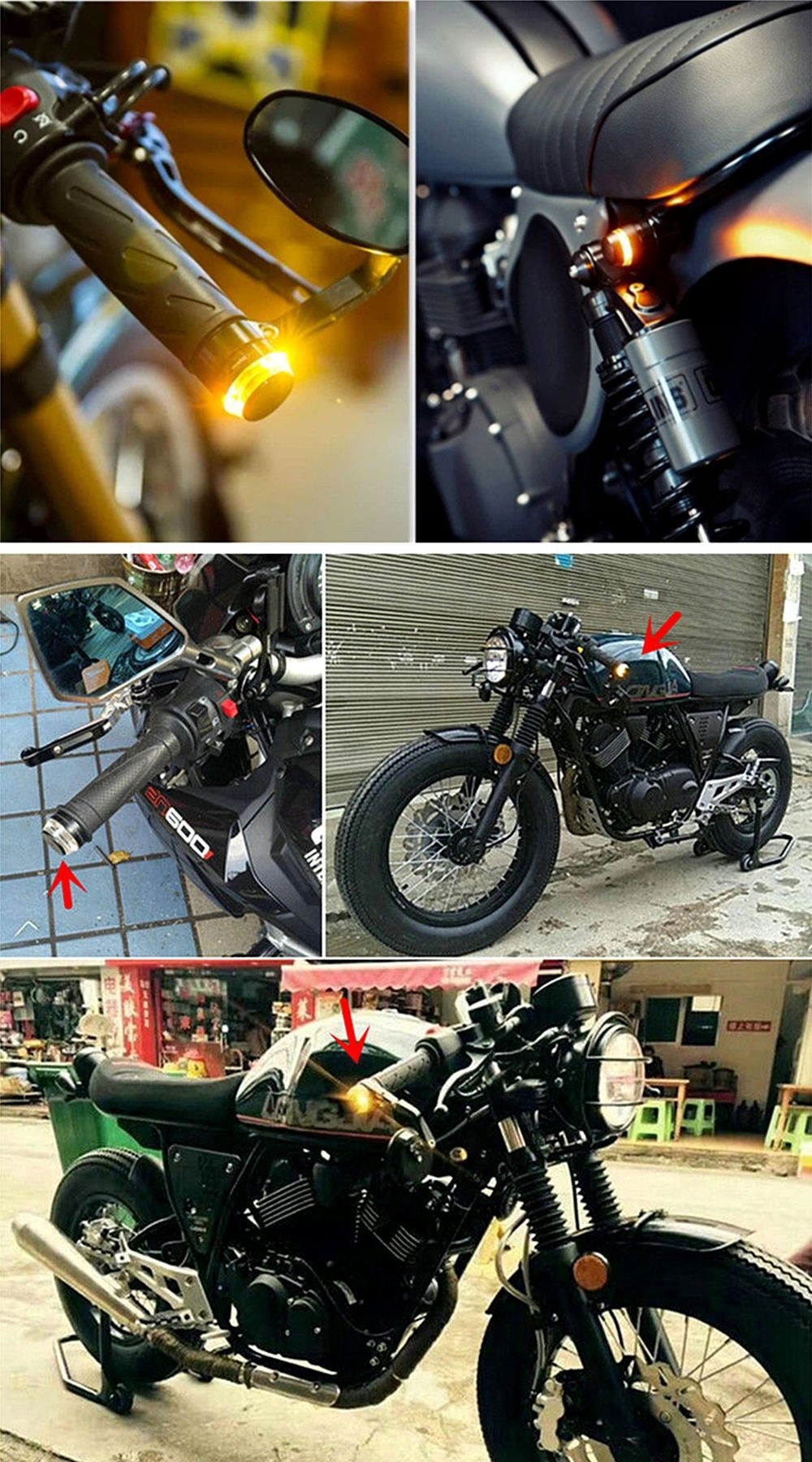 KOŃCÓWKI KIEROWNICY KIERUNKOWSKAZ LED DRL MOTOCYKL Waga produktu z opakowaniem jednostkowym 0.1 kg