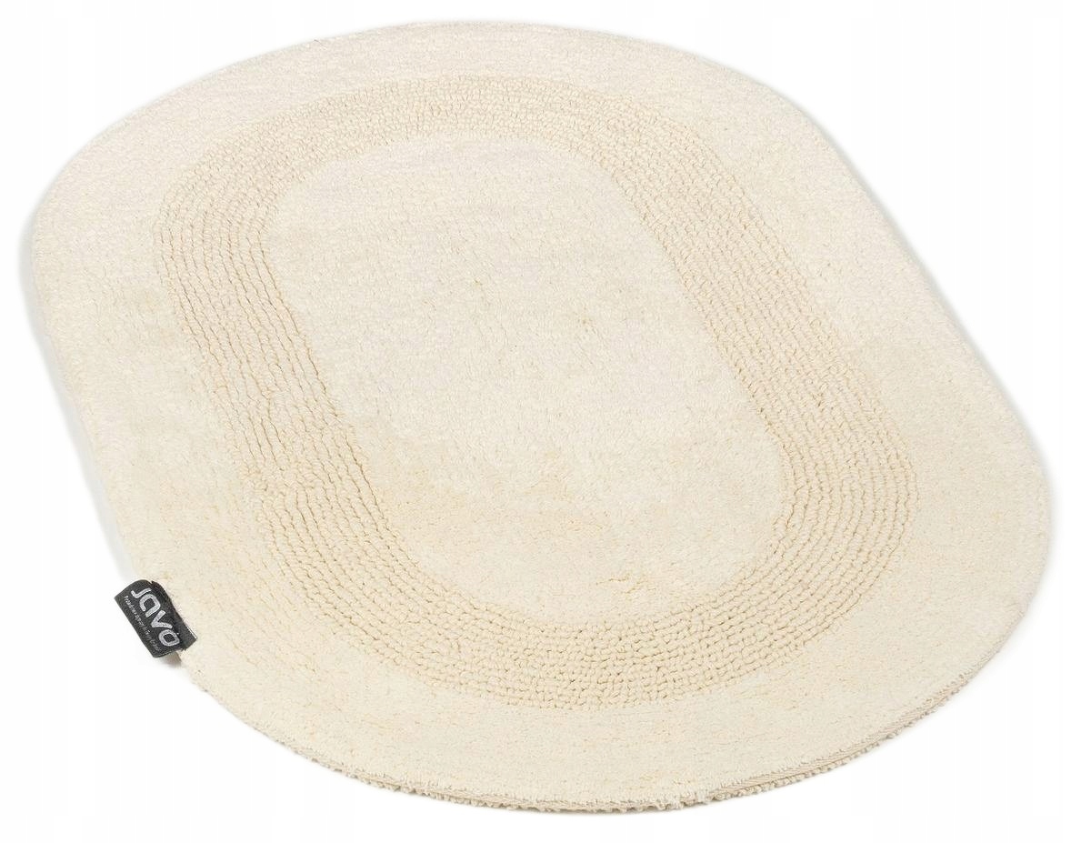 Dywanik łazienkowy bawełniany owalny 60x100 natural ecru