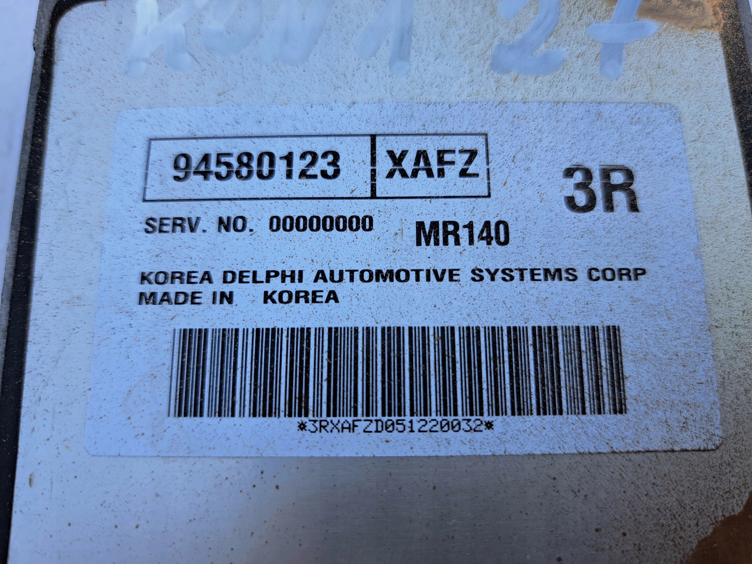 DAEWOO CHEVROLET computer ECU control unit of the engine 94580123XAFZ