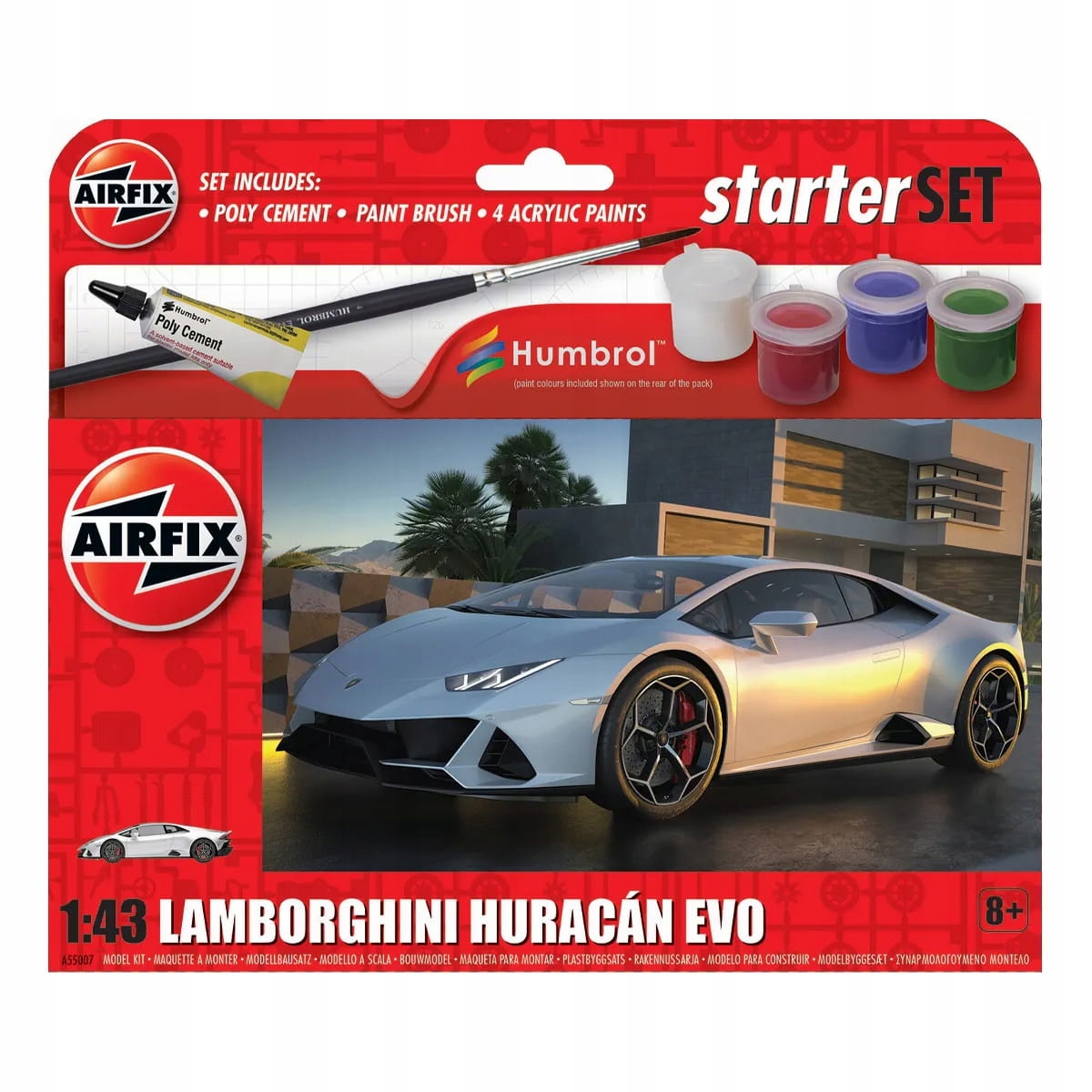 Lamborghini Huracan Evo 1:43, Airfix A55007 sada pro malé začátečníky