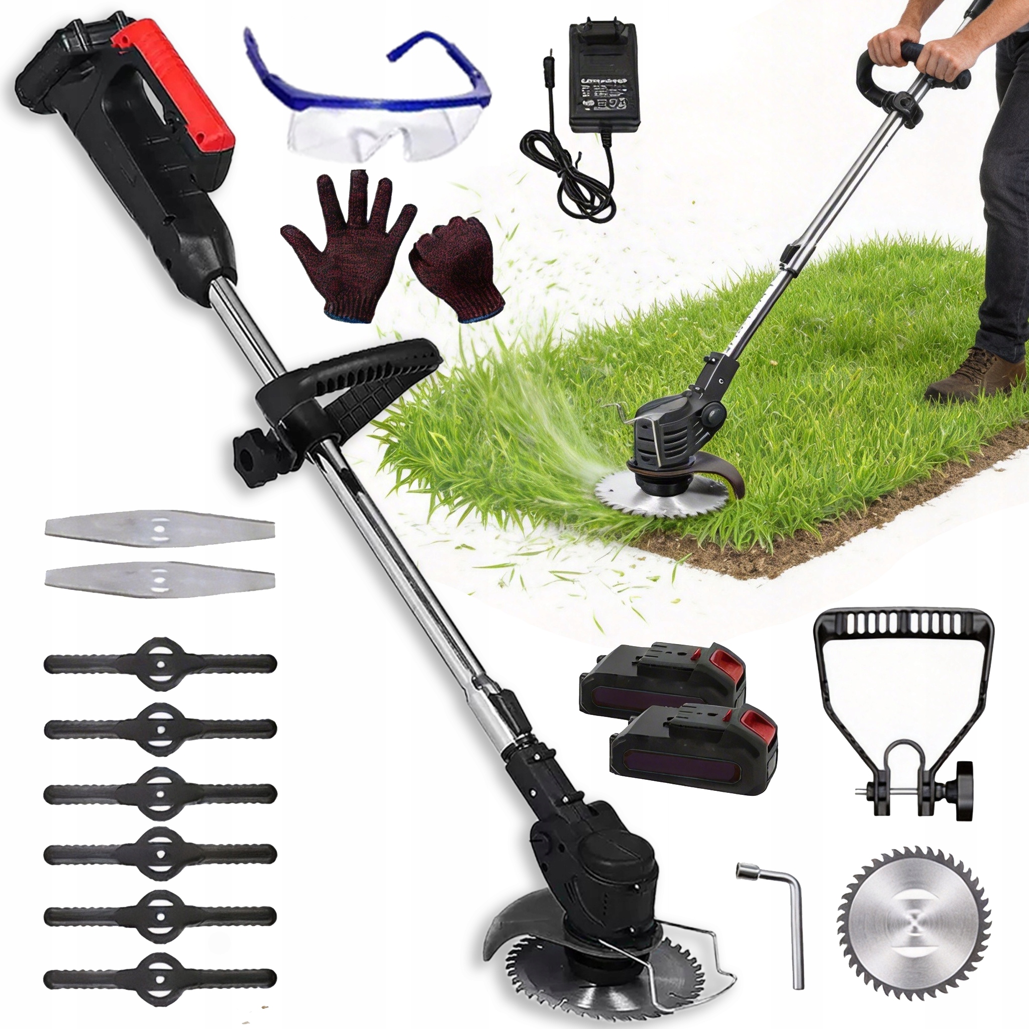 3V1 Aku Vyžínač Křovinořez Elektrická Sekačka Na Trávu Trávy