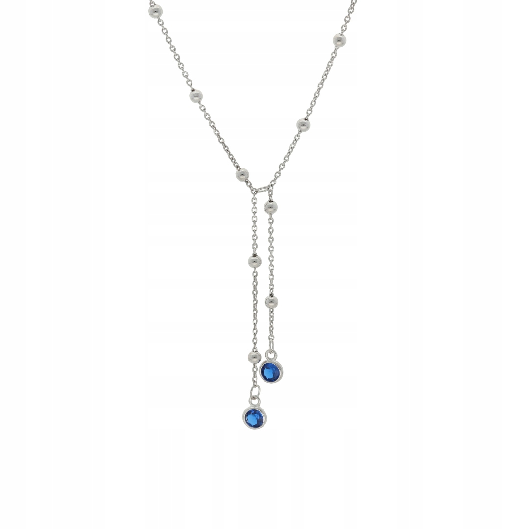 Náhrdelník s kravatou a safírovým zirkonem stříbro