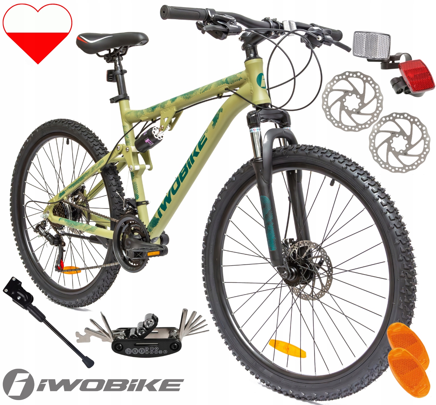 Horské kolo pánské 26" Iwobike Shimano hliníkové odpružené kotoučové brzdy Mtb lehké 2025