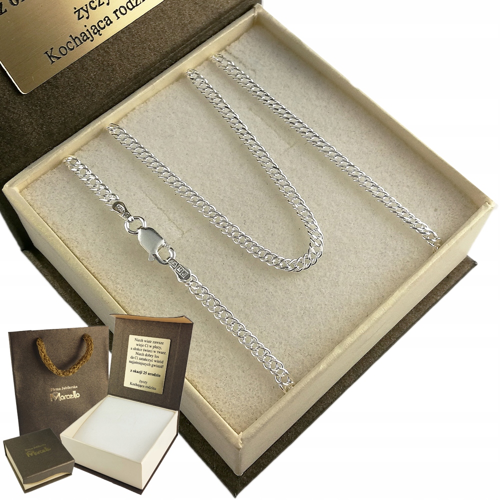 

Srebrny Łańcuszek Męski Rombo Gęsty 3mm Srebro 925