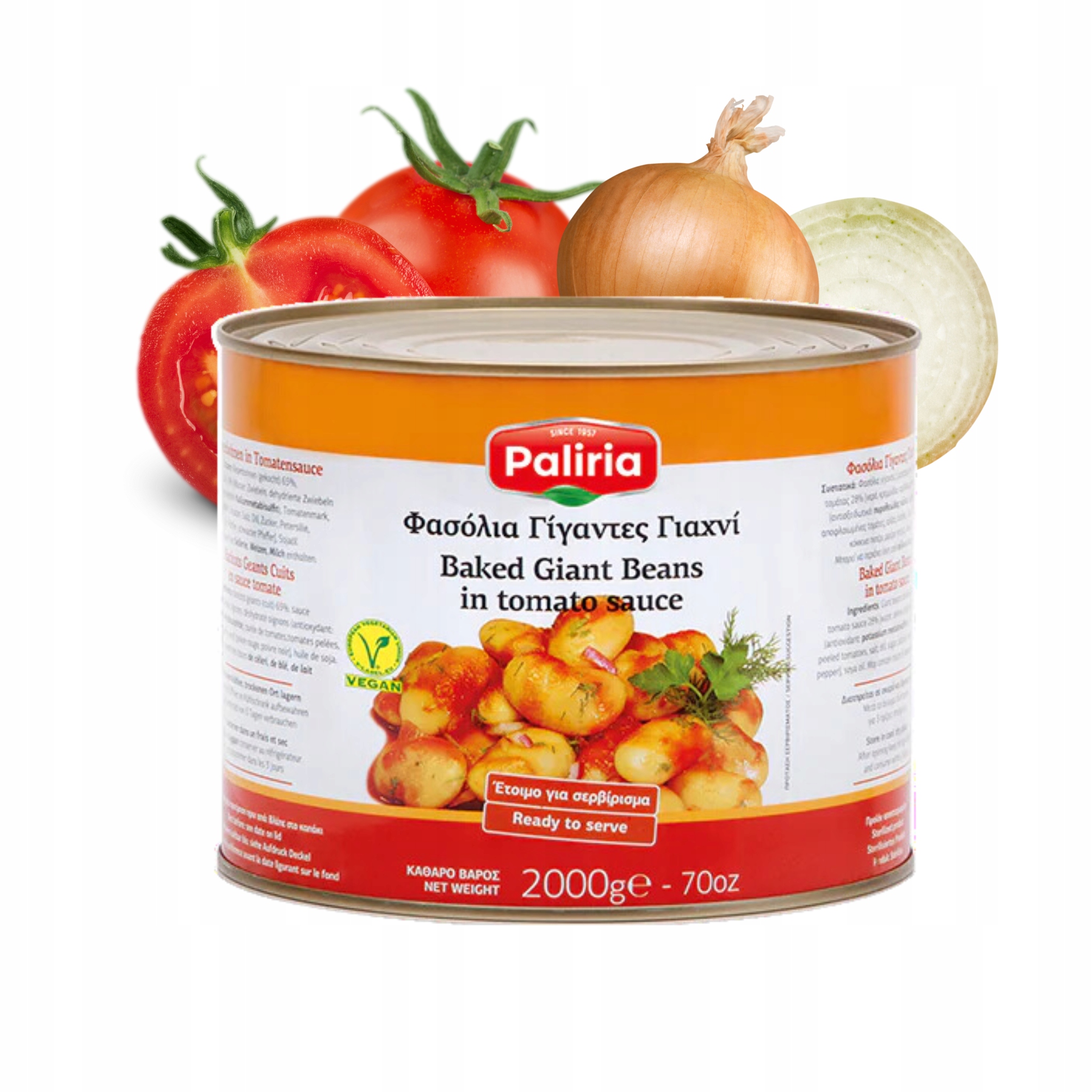 Levně Fazole Gigant Máslové v rajčatové omáčce Paliria 2000 g Vynikající na Dánsko