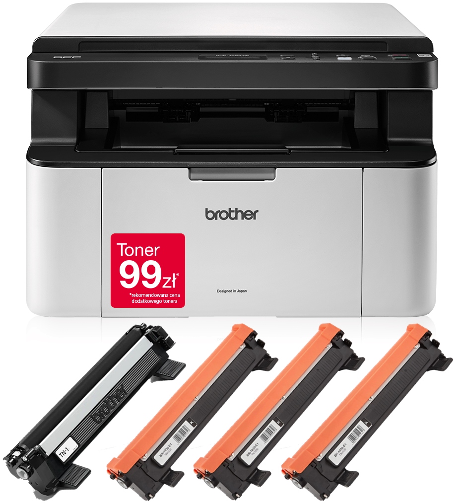 Urządzenie wielofunk. A4 mono BROTHER DCP-1623WE + 3 DODATKOWE TONERY Wi-Fi