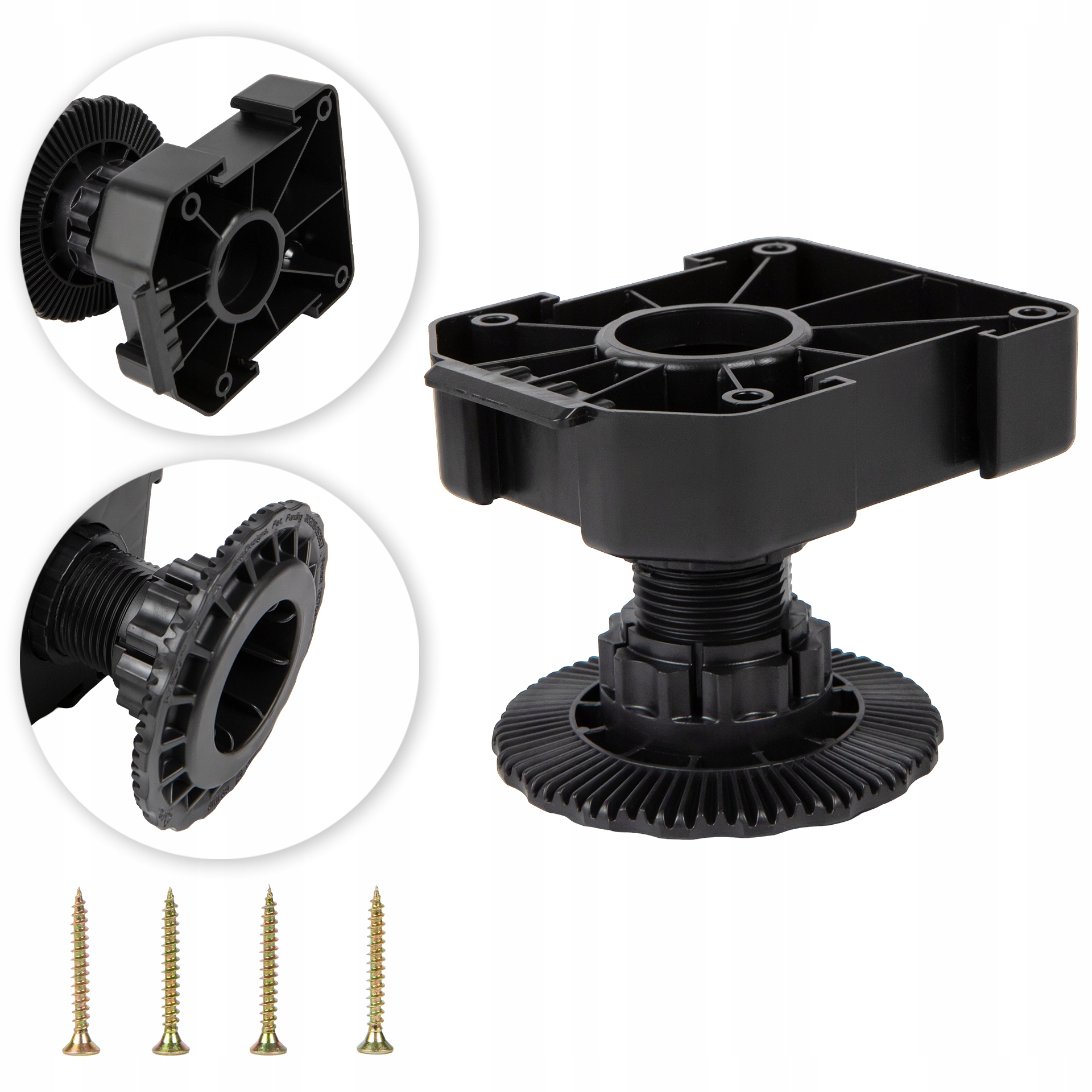 Nábytková noha Axilo Hafele H-60 mm (53-75 mm) s upevňovacou hlavou Skrutky 100 ks