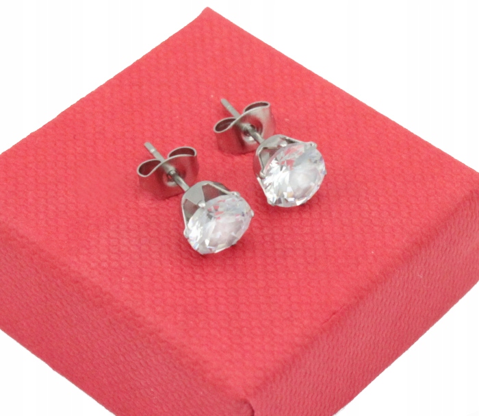 

Kolczyki Srebrne Cyrkonie 8 MM Stal Chirurgiczna