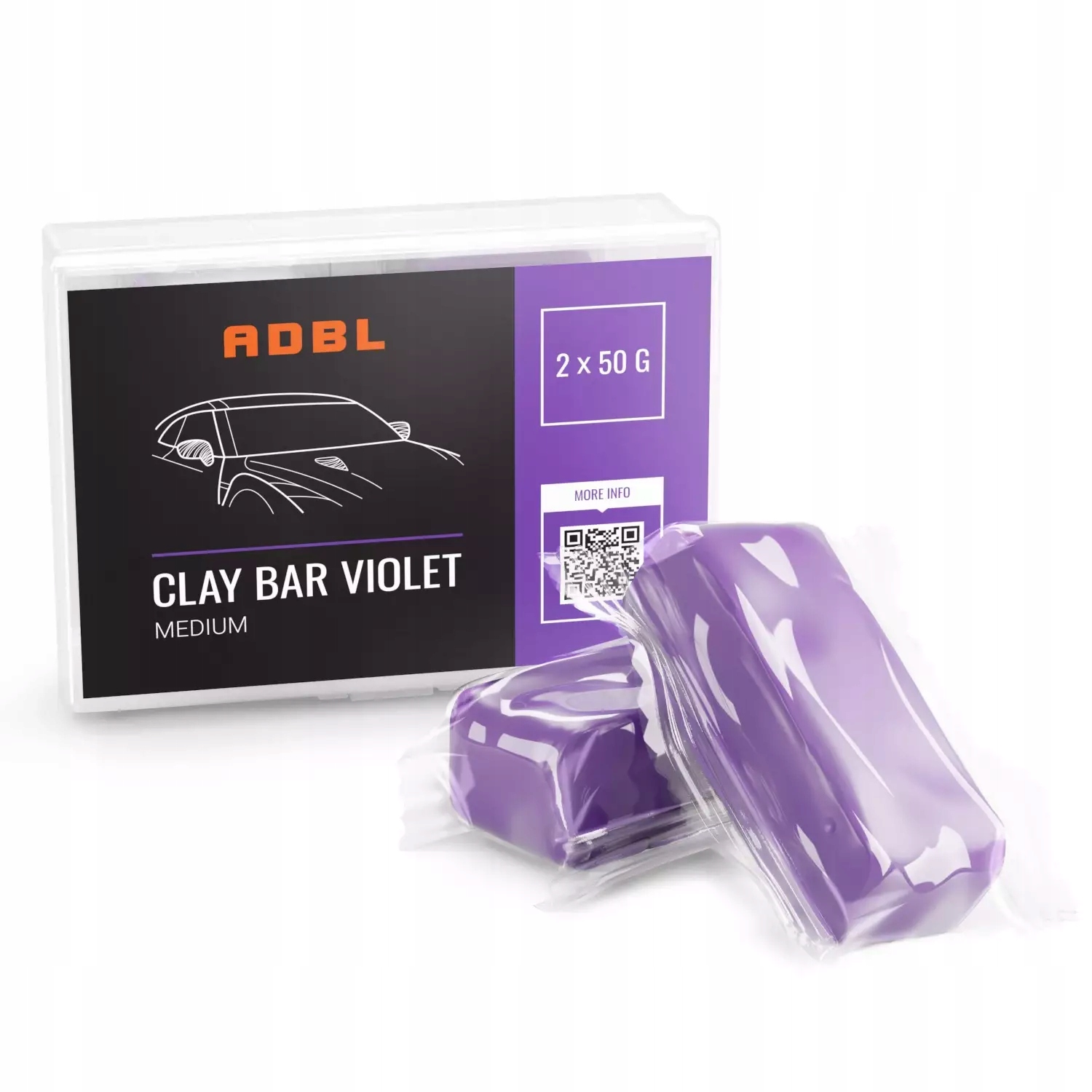 Adbl Clay Bar Violet 2x50g średnia glinka