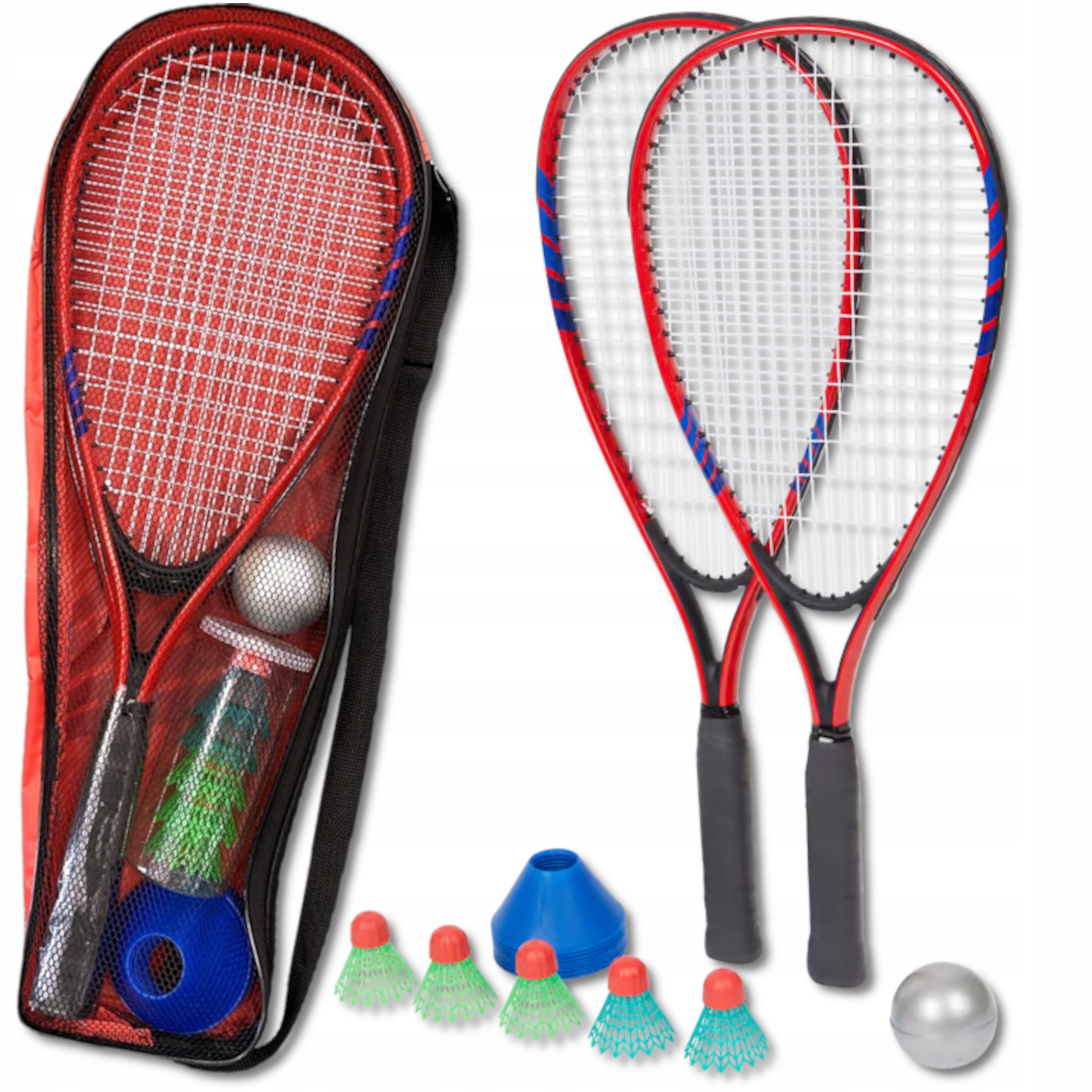 Zestaw Do Szybkiego Badmintona Rakiety Lotki Etui Piłka