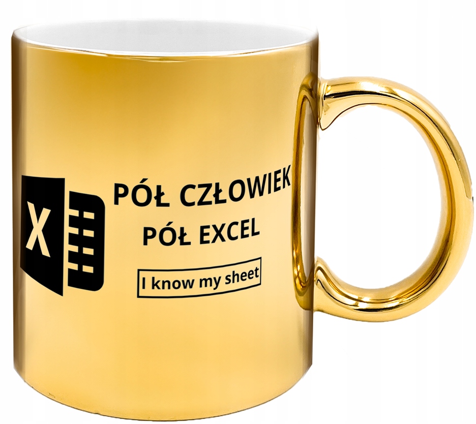 Złoty Kubek Pół Człowiek Pół Excel Do Biura Pracy Korpo Excel