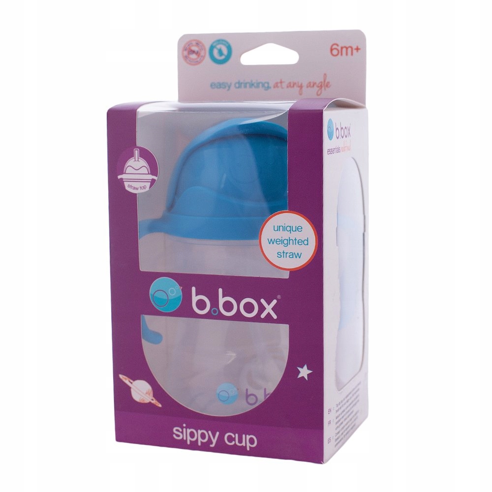 BIDON B.BOX ze słomką 240 ml KUBEK pojnik BUTELKA dla dzieci - KOBALTOWY Wiek dziecka 6 m+