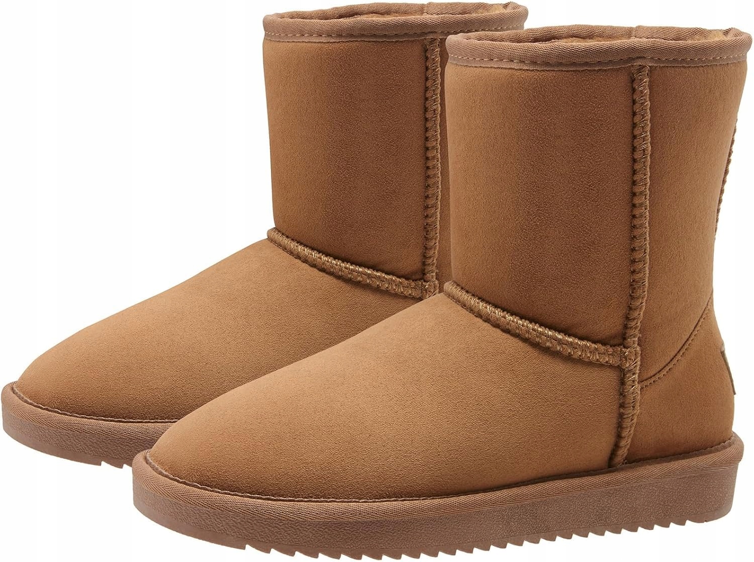 OutPro Dámské zimní sněhové boty Slip On Zateplené Kotníkové Boty Hnědé 42