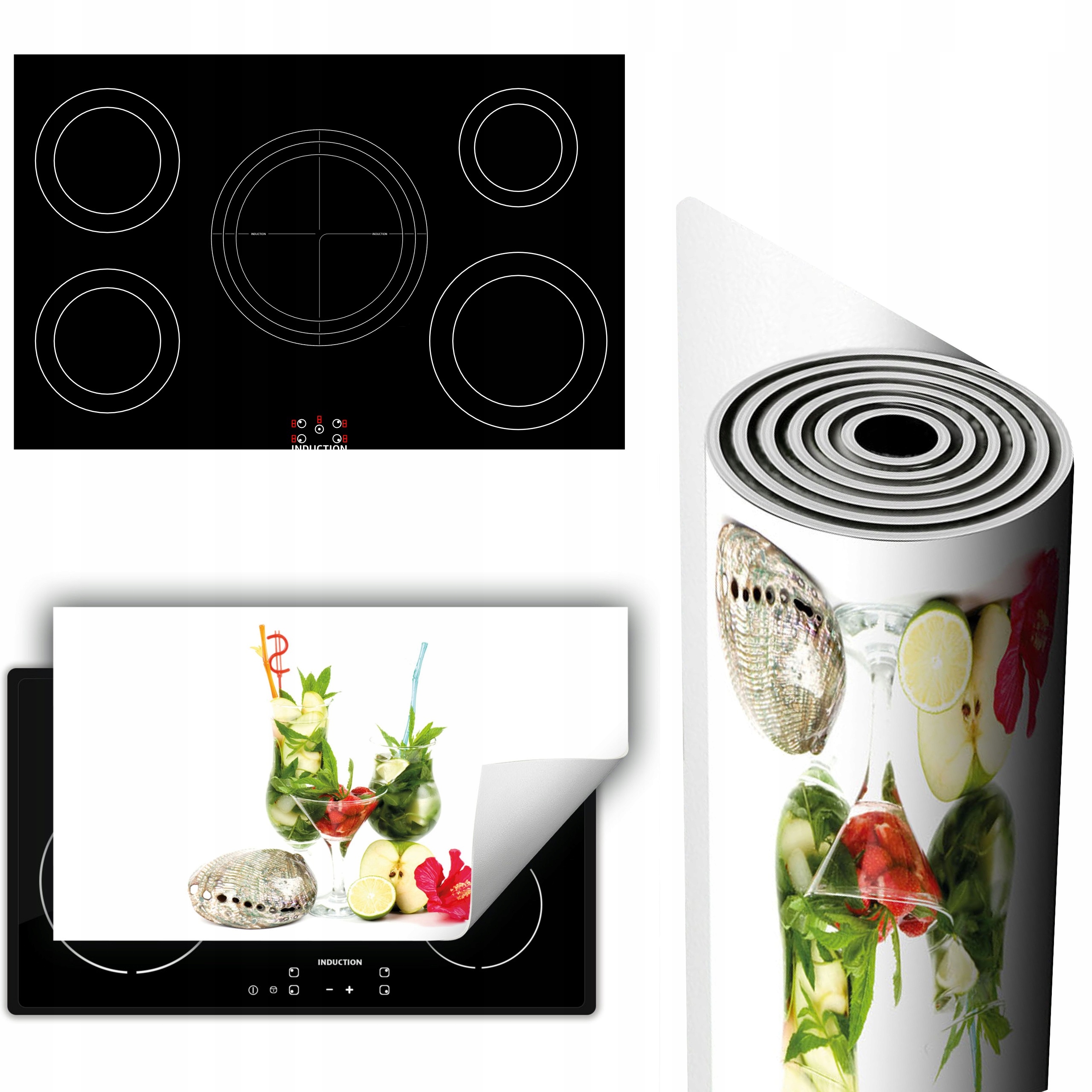 Vinylová Podložka Na Ochranu Kuchyňské Desky 90x52 bílá Drink