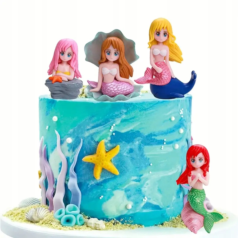 XXL sada na dort Mořské panny, 29 kusů Arielka mušle figurky