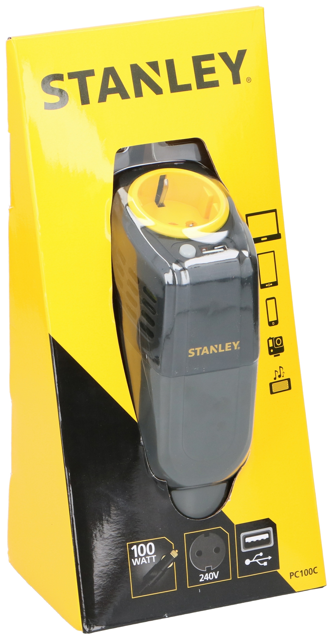 PRZETWORNICA pionowa z USB STANLEY 12V do 230V