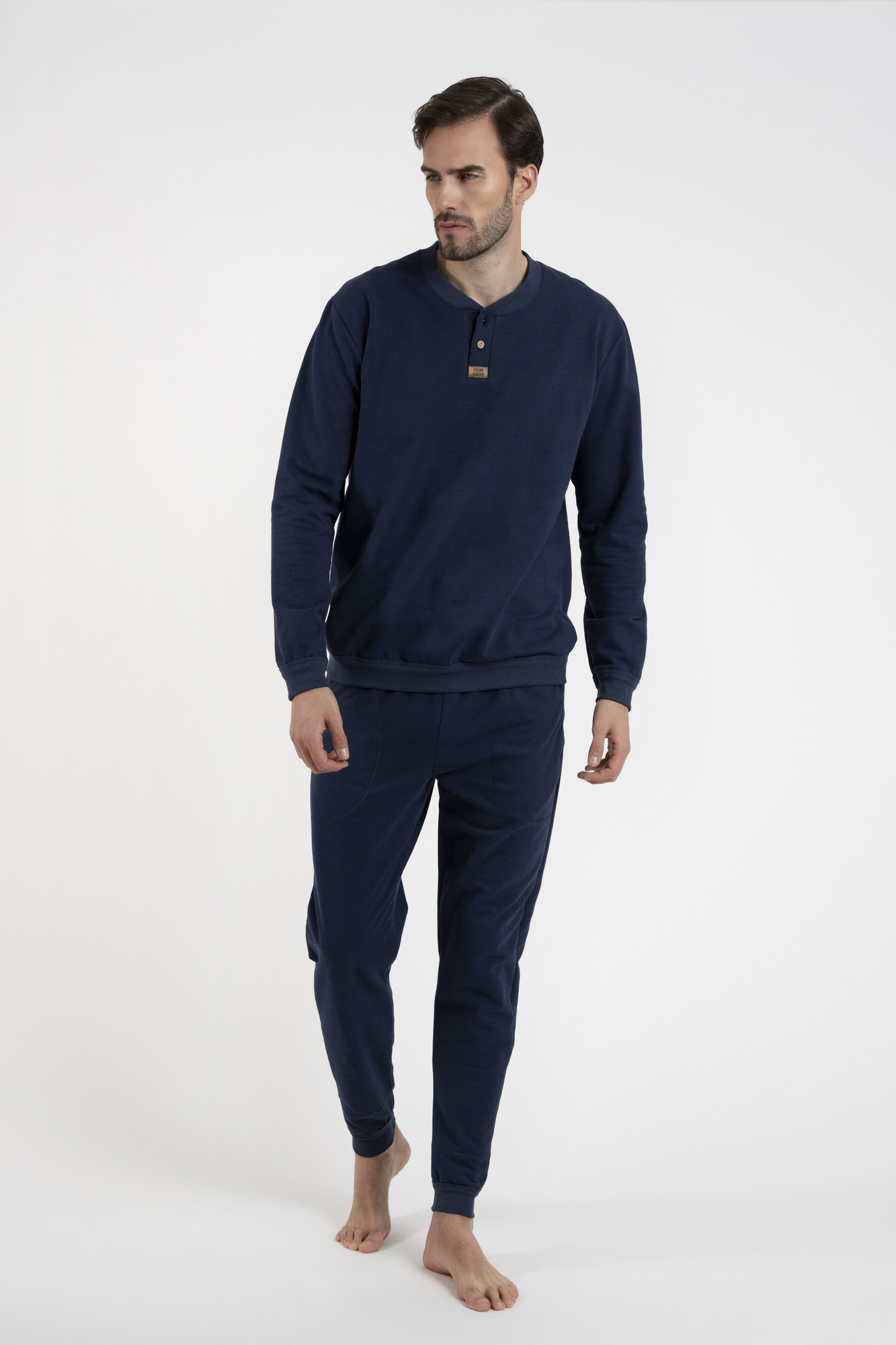 Pánský komplet s dlouhým rukávem, dlouhé kalhoty bavlna XXL Lider Italian Fashion