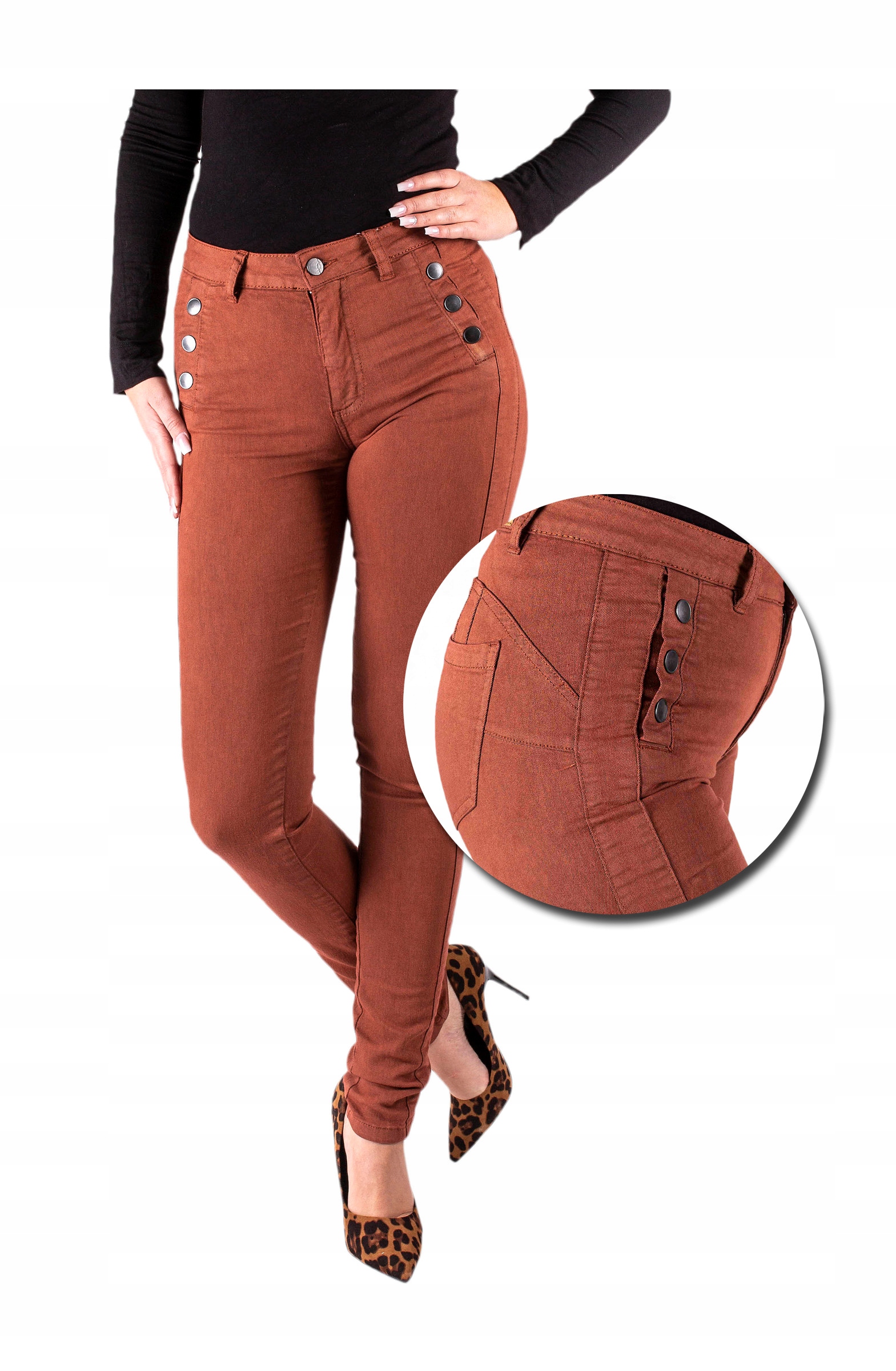 

Spodnie jeans Damskie spodnie z Wysokim Stanem 42