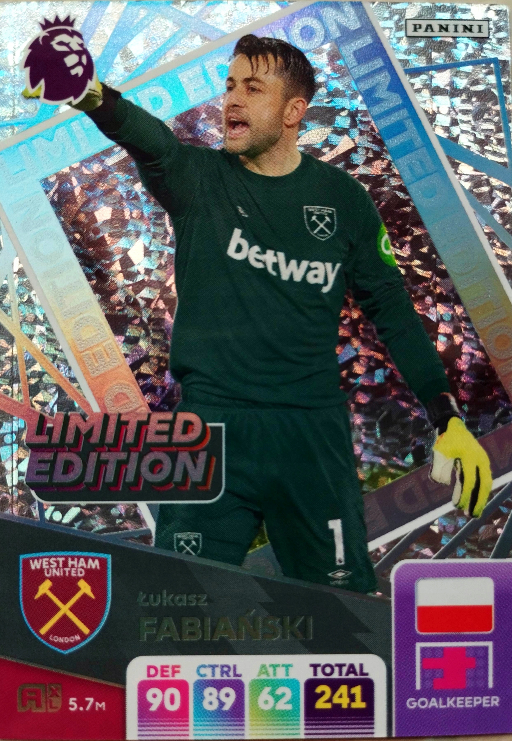 Premier League 2025 Limited Edition Łukasz Fabiański West Ham United