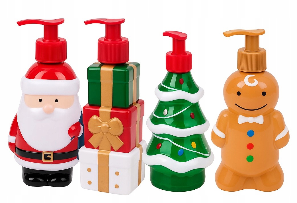 Levně Vánoční kolekce mýdel v pumpičce na ruce Mikuláše Vánoce Dárek 4 ks