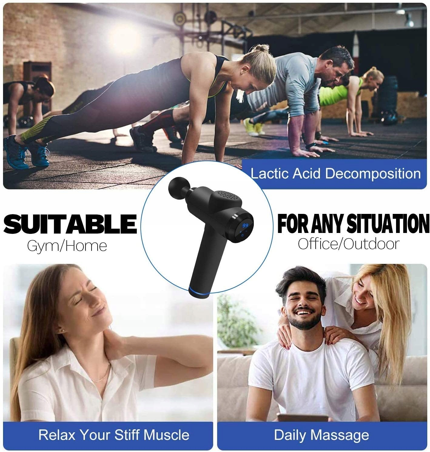 MASAŻER RĘCZNY DO CAŁEGO CIAŁA 6 GŁOWIC 20 TRYBÓW Rodzaje wibracji nie dotyczy