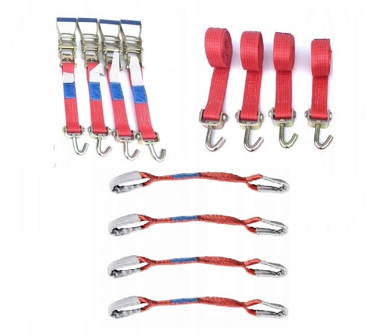 Pásy 3M 50 mm Červené 4T silniční asistenční Zašívané zesílené vodítko 45 cm