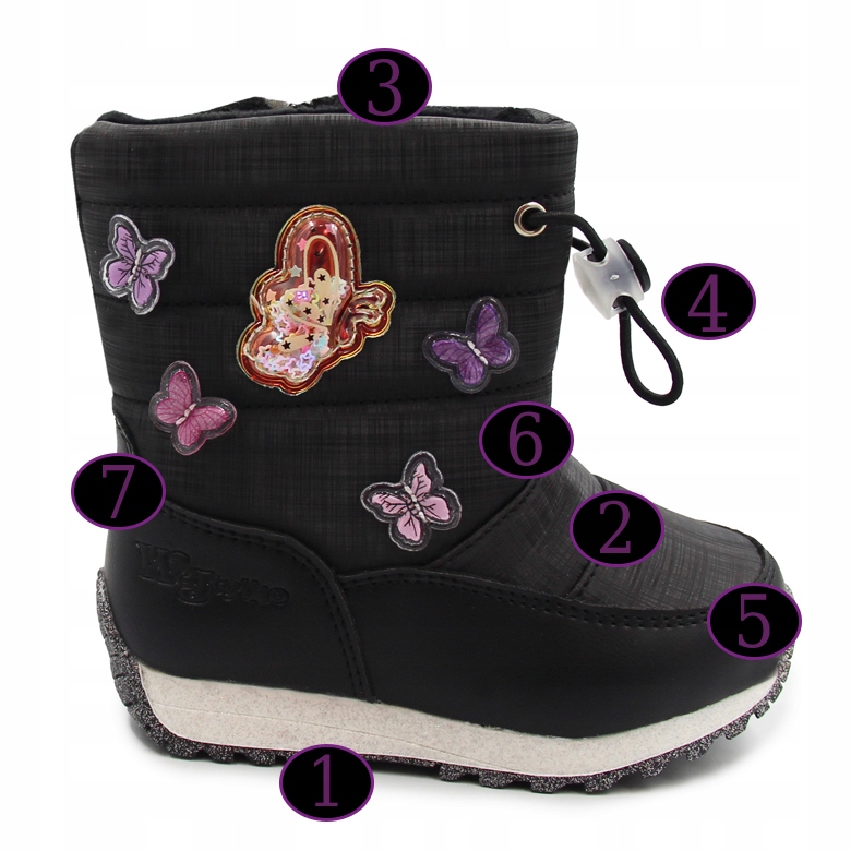 Dziewczęce buty na śnieg Wojtyłko 2z24122 Motylki 27 Płeć chłopcy dziewczynki