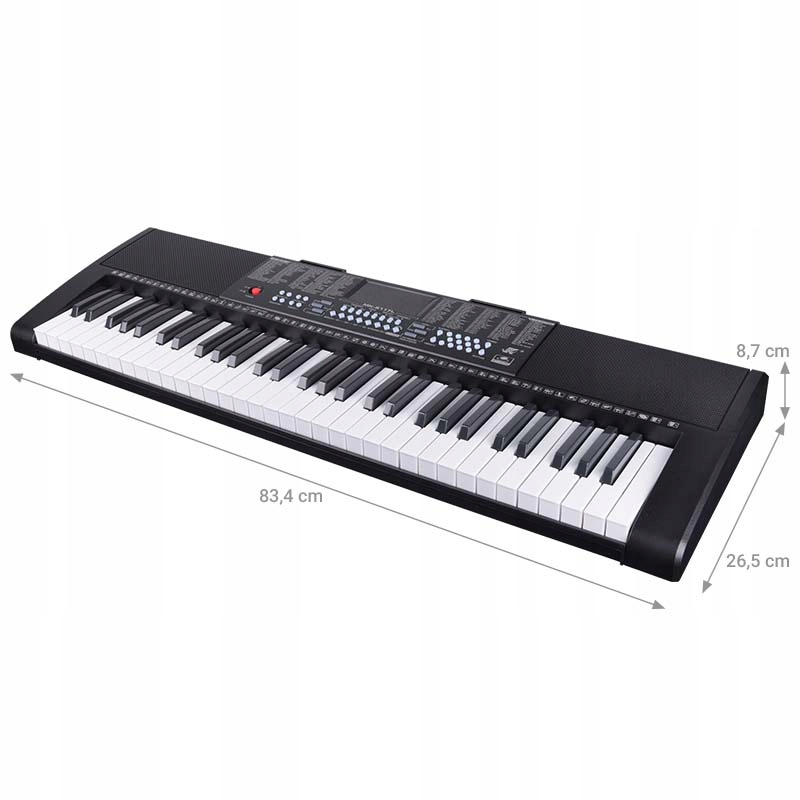 ZESTAW DUŻE ORGANY KEYBOARD PIANINO PODŚWIETLANE KLAWISZE + STATYW + CASE Model 2117L