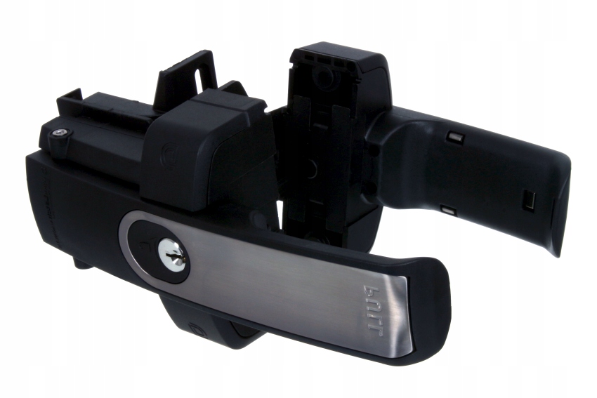 Zámek na dveře brány s klikou, oboustranný, samozapínací