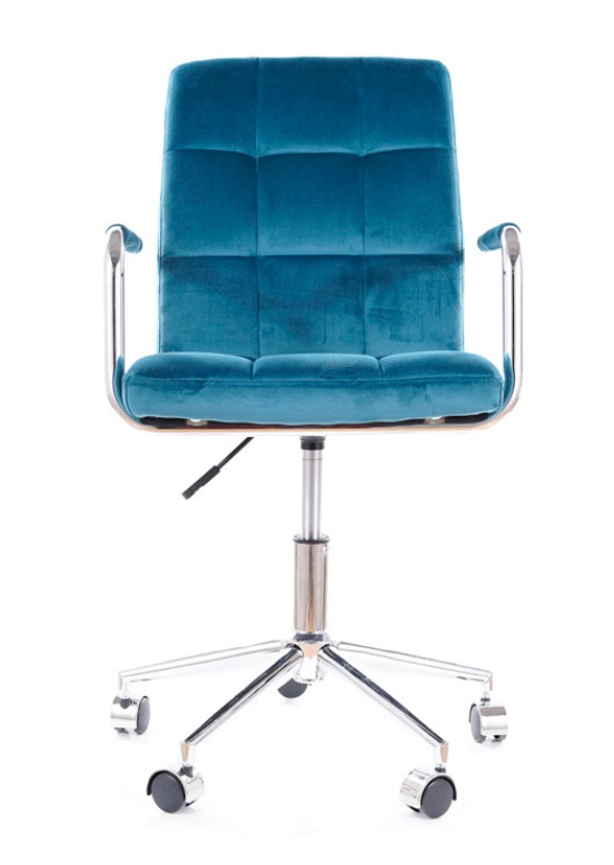 FOTEL MŁODZIEŻOWY OBROTOWY Q022 turkus VELVET SIG