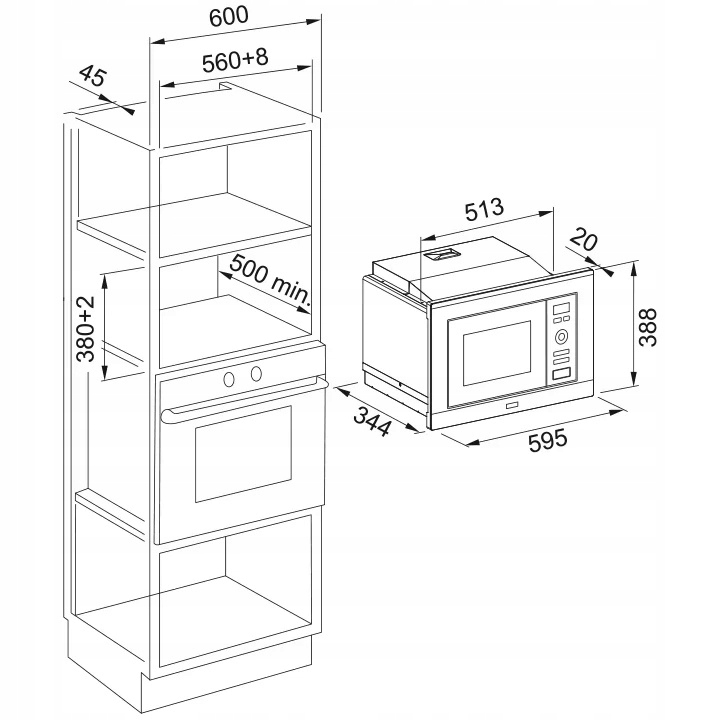 Kuchenka mikrofalowa Franke Smart Linear FSL20MWBK Marka Franke