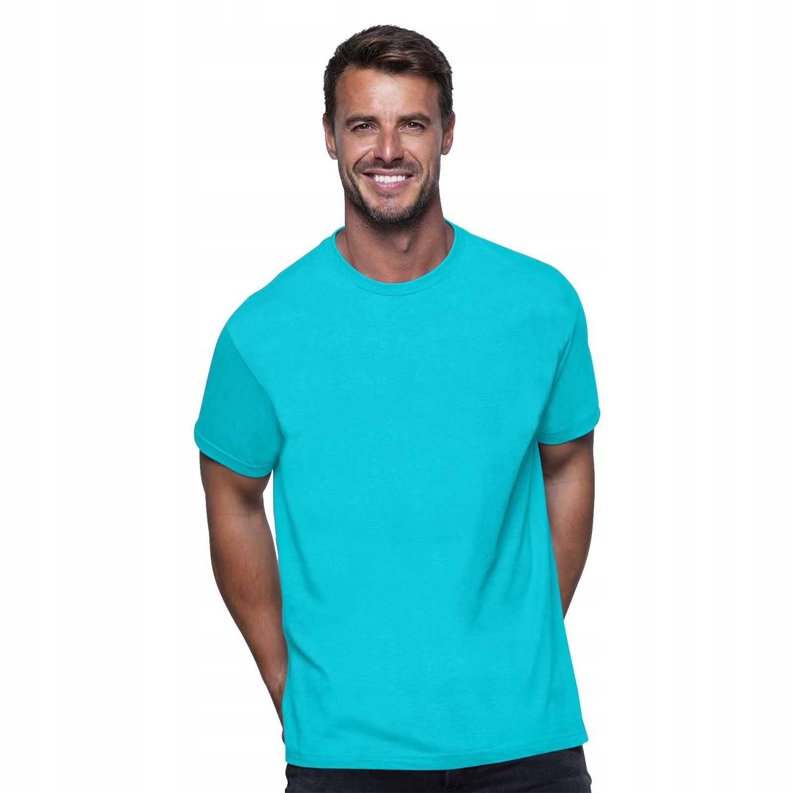 

Męska Gładka podkoszulka Bawełniana turkus S