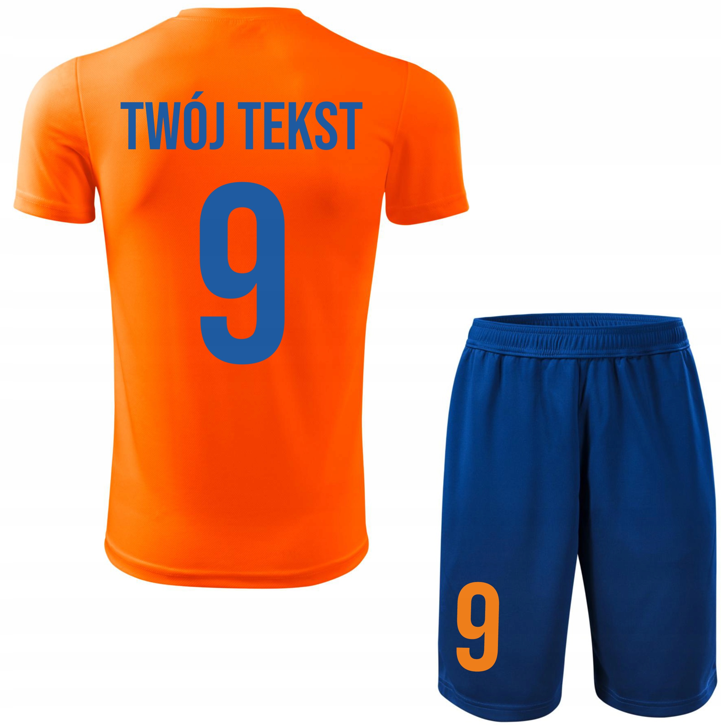 Strój piłkarski Własny Napis i Numer komplet sportowy Własne Imię na Wf 122