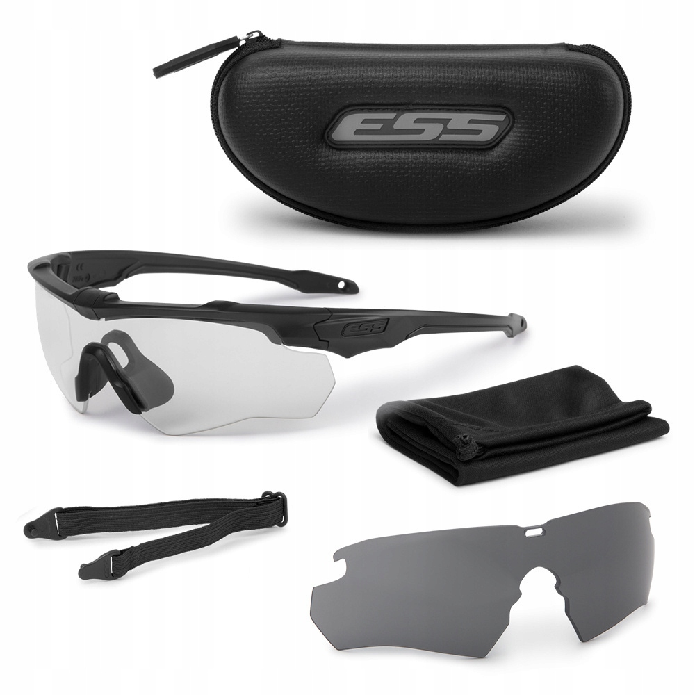 Ess Okulary balistyczne Crossblade 2LS Kit Czarne Clear & Smoke