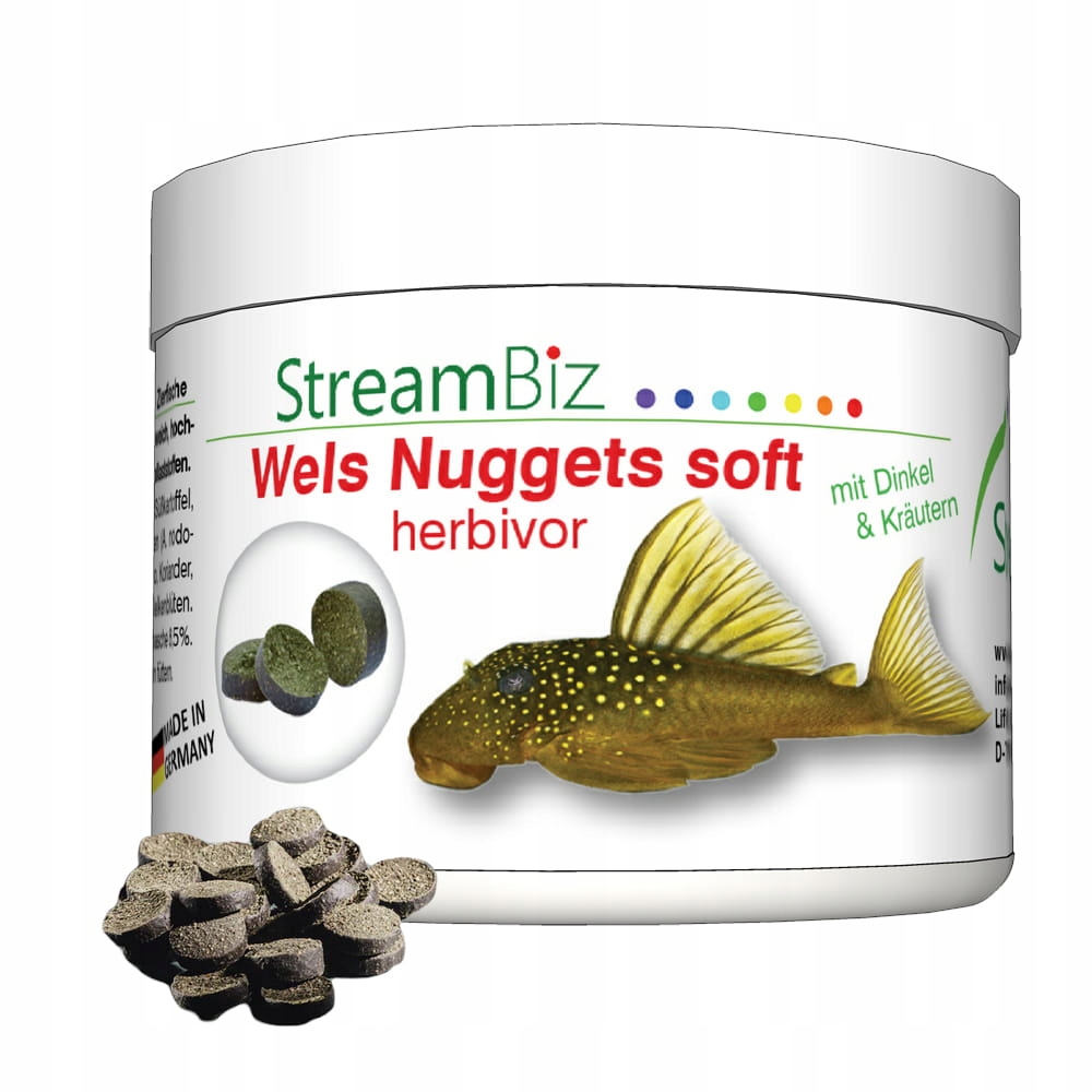 Levně StreamBiz Wels Nuggets Herbivor tablety 250 g Krmivo Pro Řasy a sumce