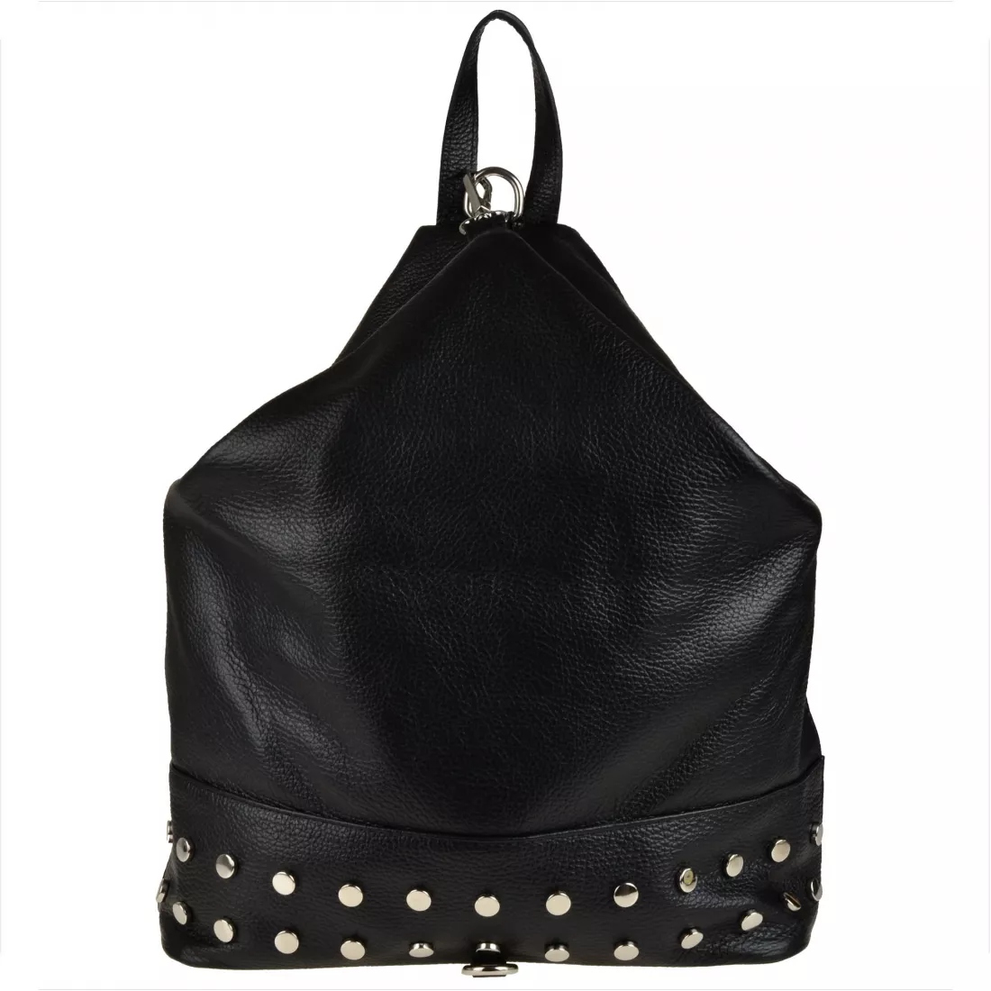 Real Leather plecak Skóra naturalna czarny z Włoch [SKU] Rodzaj elegancki